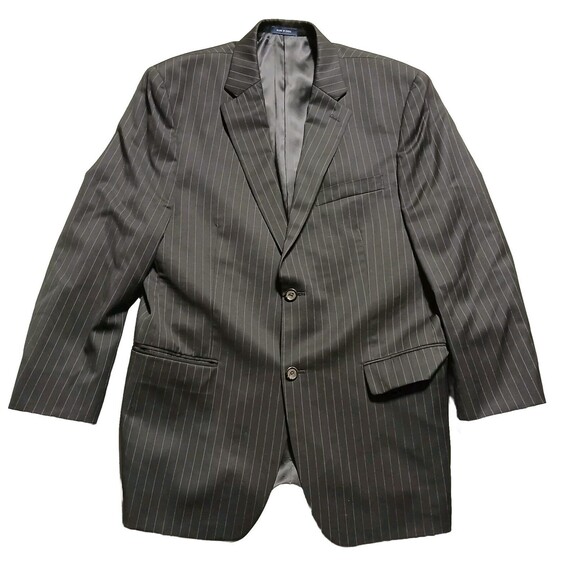 Ralph Lauren Wool Blazer Mens 42R Classic Black Striped Business Suit Sport Coat - Picture 1 of 11